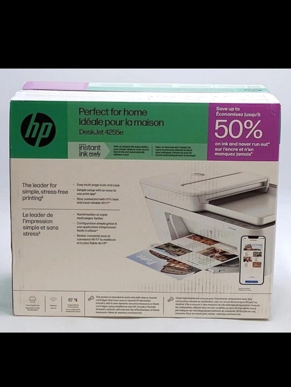 HP DeskJet 4255e All-in-One Printer with 3 Months of Ink for free RETAIL $109